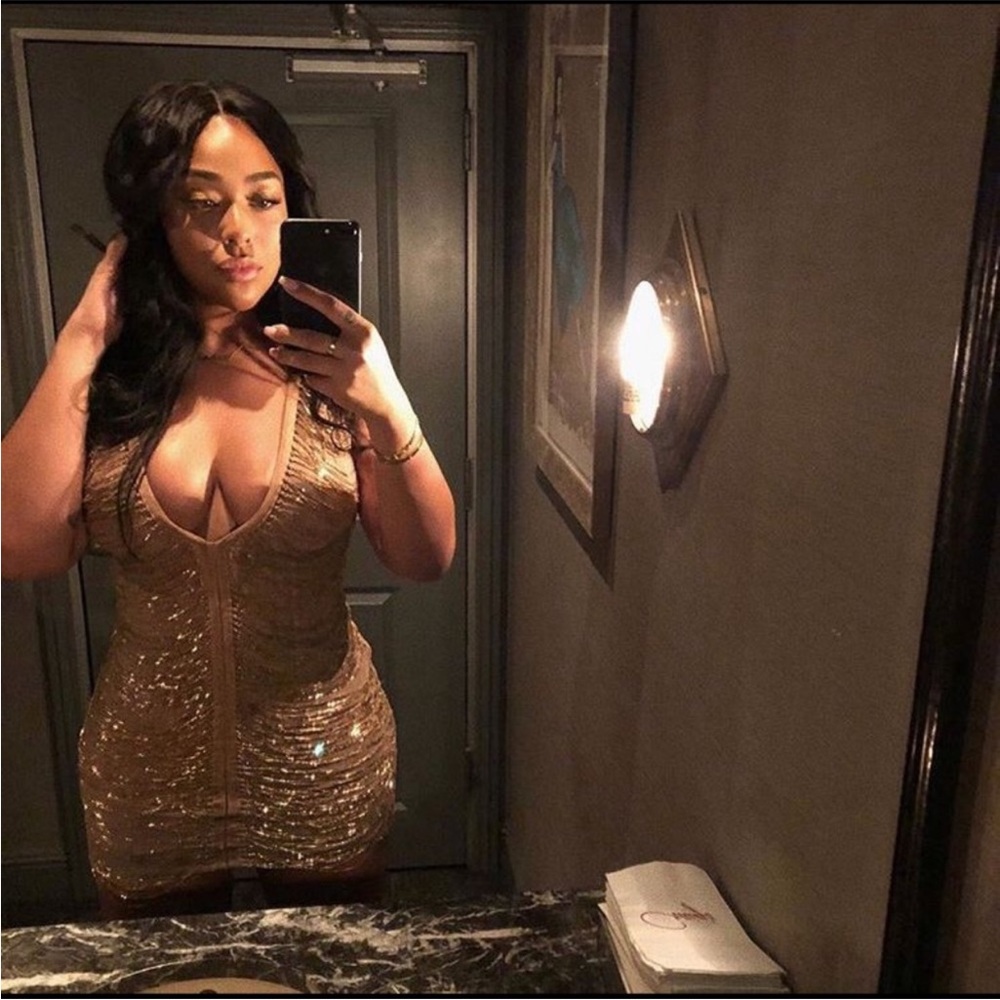 HOUSE OF CB Anouk Sexy Gold Chain Mesh Rare Limited Edition Bodycon Midi Dress - Picture 6 of 17
